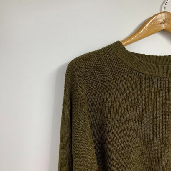 Mango‎ MNG Women's Back Slit Knit Pullover Sweater Dark Green Size S - Picture 3 of 11